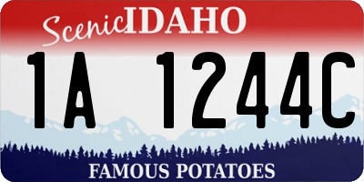 ID license plate 1A1244C
