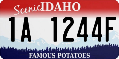 ID license plate 1A1244F