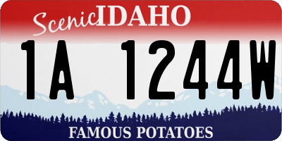 ID license plate 1A1244W