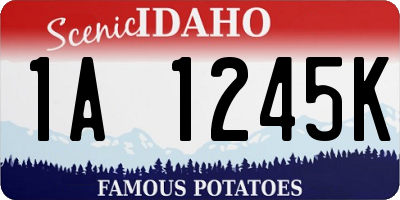 ID license plate 1A1245K
