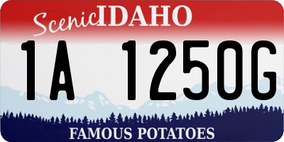 ID license plate 1A1250G