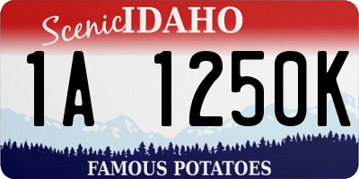 ID license plate 1A1250K