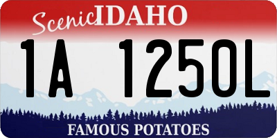 ID license plate 1A1250L