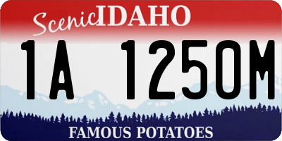 ID license plate 1A1250M