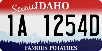 ID license plate 1A1254D