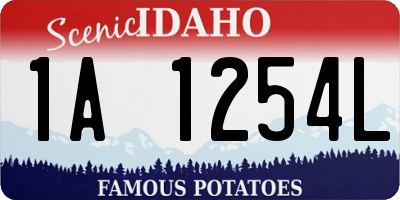 ID license plate 1A1254L