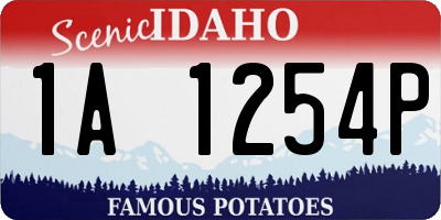 ID license plate 1A1254P