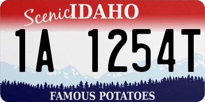 ID license plate 1A1254T