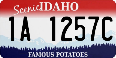 ID license plate 1A1257C