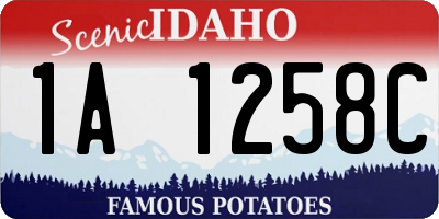ID license plate 1A1258C