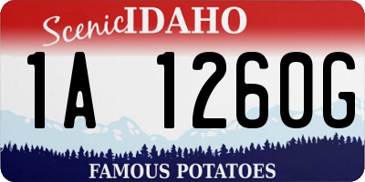ID license plate 1A1260G