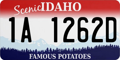 ID license plate 1A1262D