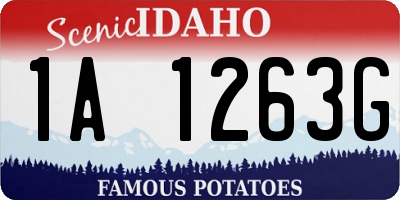 ID license plate 1A1263G