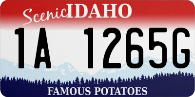 ID license plate 1A1265G