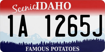 ID license plate 1A1265J