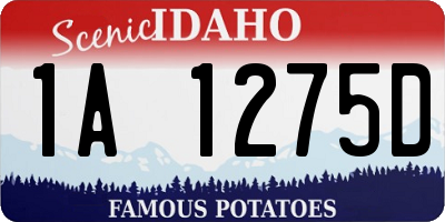 ID license plate 1A1275D