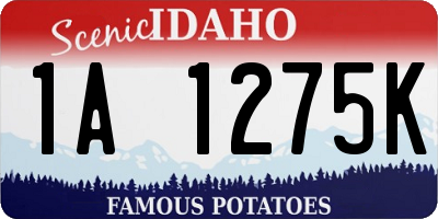 ID license plate 1A1275K