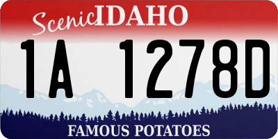 ID license plate 1A1278D
