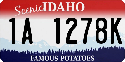 ID license plate 1A1278K