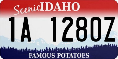 ID license plate 1A1280Z