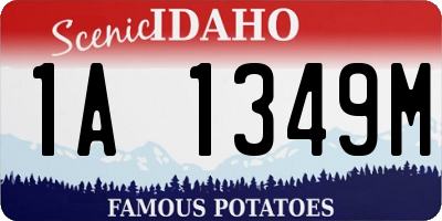 ID license plate 1A1349M