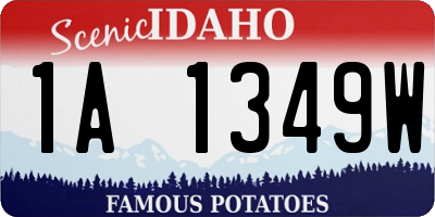 ID license plate 1A1349W