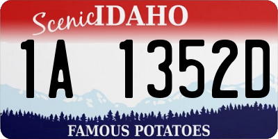 ID license plate 1A1352D