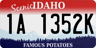 ID license plate 1A1352K