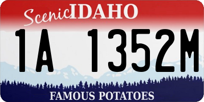 ID license plate 1A1352M