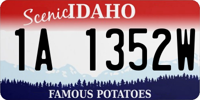 ID license plate 1A1352W