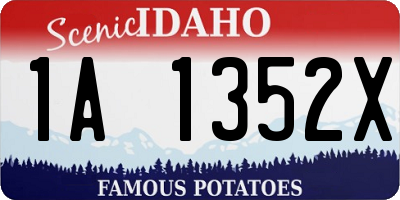 ID license plate 1A1352X