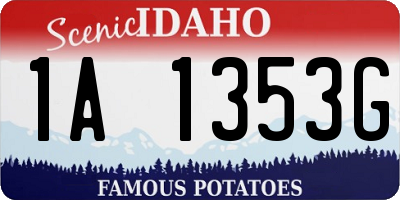 ID license plate 1A1353G