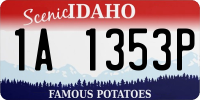ID license plate 1A1353P
