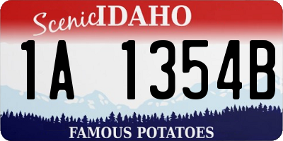 ID license plate 1A1354B