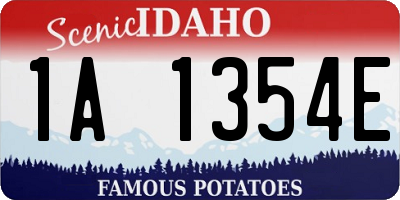ID license plate 1A1354E
