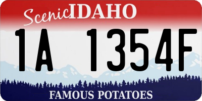 ID license plate 1A1354F