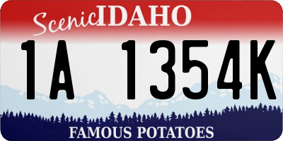 ID license plate 1A1354K