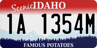 ID license plate 1A1354M