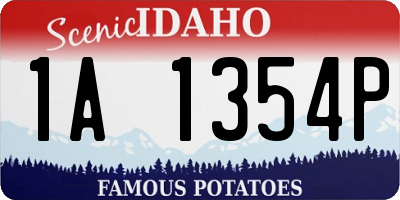 ID license plate 1A1354P