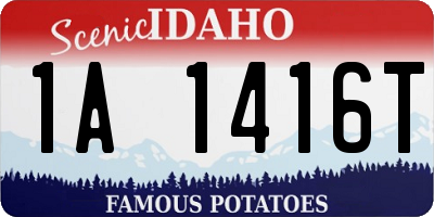 ID license plate 1A1416T