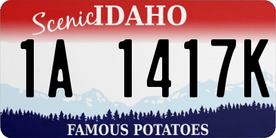 ID license plate 1A1417K