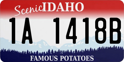 ID license plate 1A1418B