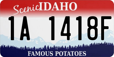 ID license plate 1A1418F