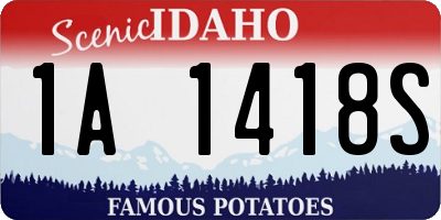 ID license plate 1A1418S
