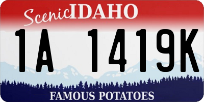 ID license plate 1A1419K