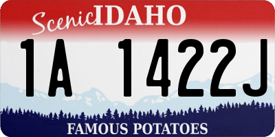 ID license plate 1A1422J