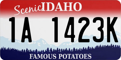 ID license plate 1A1423K
