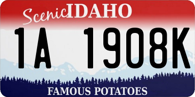 ID license plate 1A1908K