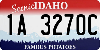ID license plate 1A3270C