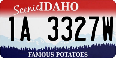 ID license plate 1A3327W